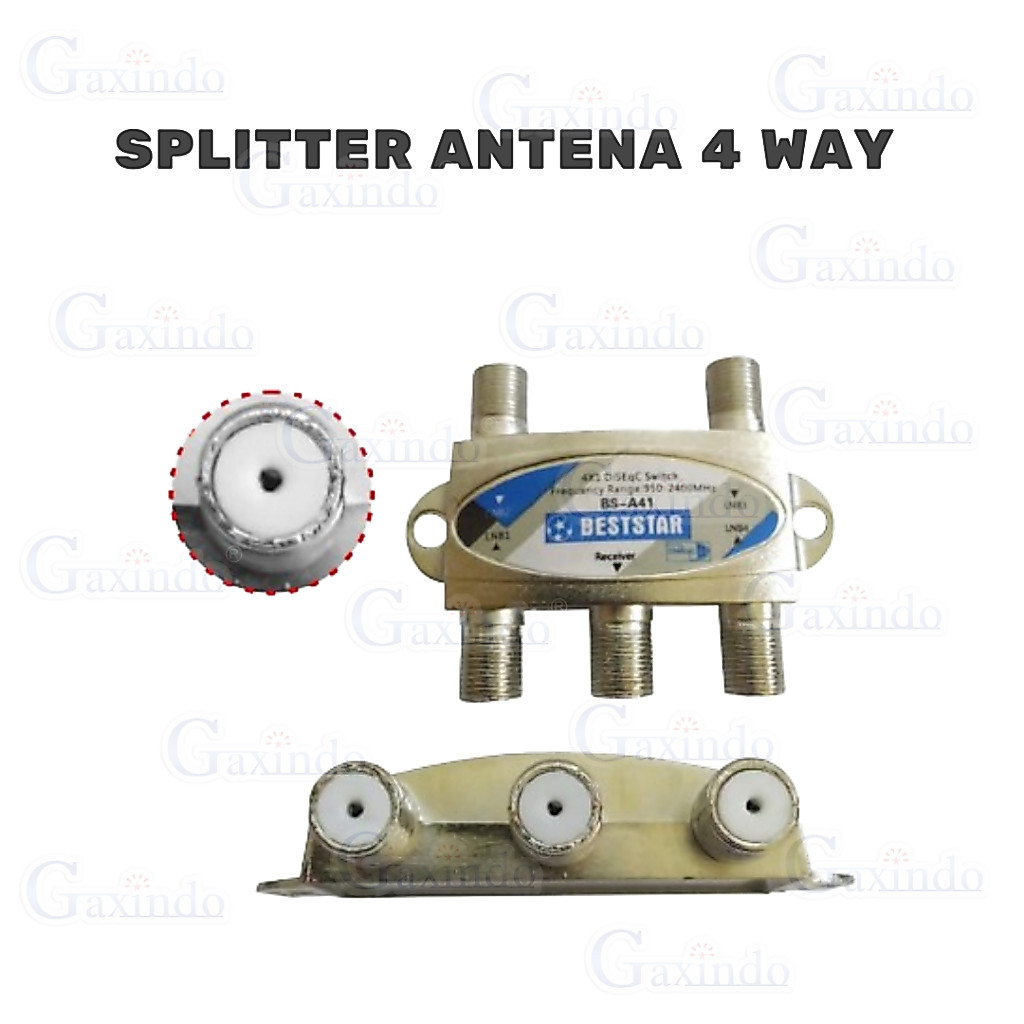splitter antena 4 way, splitter tv 4 cabang, pembagi antena tv 4, splitter antena digital 4 port, pe