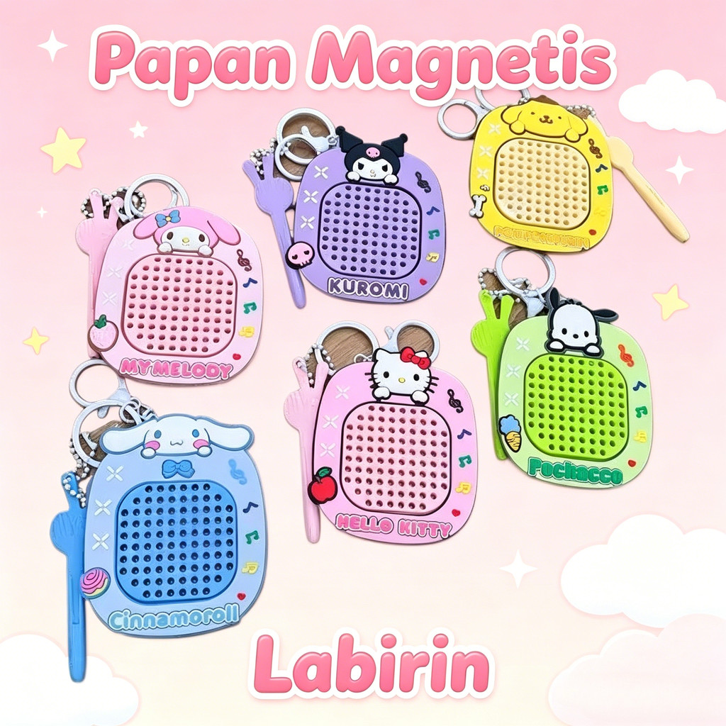 COD Gantungan Kunci Magnet Kartun Lucu, Mainan Edukasi Mini Anti Bosan, Aksesori Tas Anak
