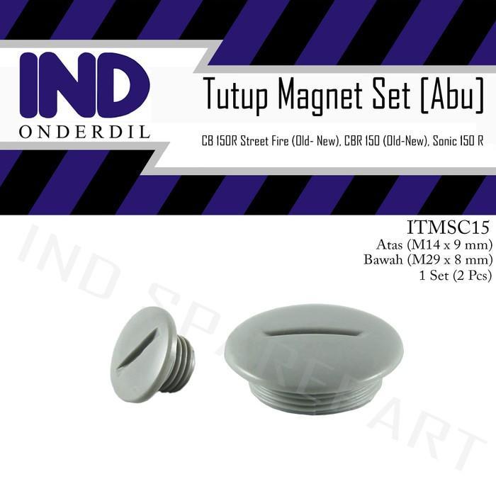 IND Onderdil Baut Tutup Blok Magnet Besar-Kecil Abu-Silver Set Sonic 150R-150 R - Sesuai dengan gamb
