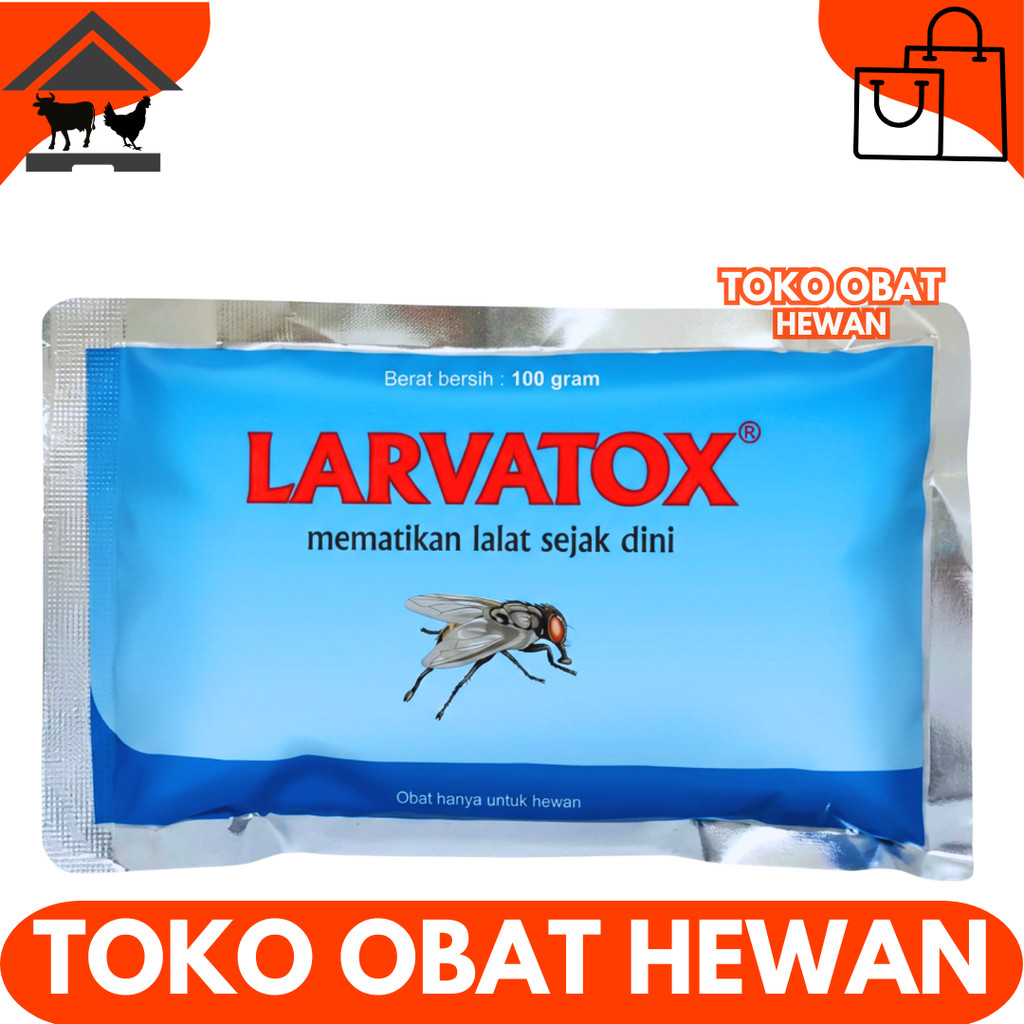 LARVATOX 100 GRAM MEDION - CYROMAZINE Obat Lalat Kandang Basmi Larva Lalat Unggas Ayam Campur Pakan
