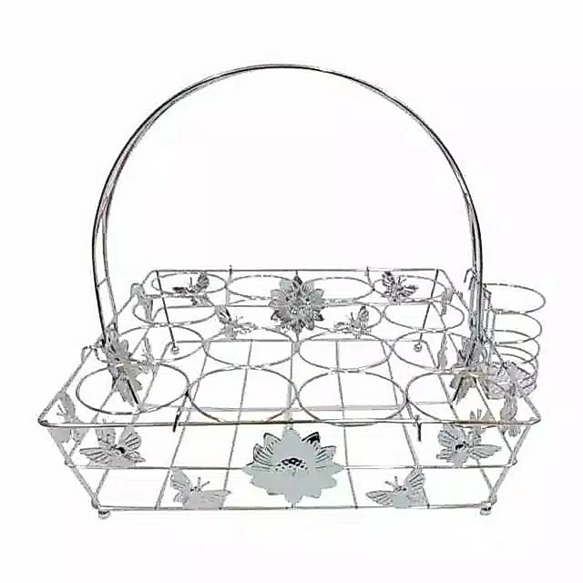 CHS Rak Aqua Gelas / Keranjang Tempat Air Mineral Stainless 16 Lubang