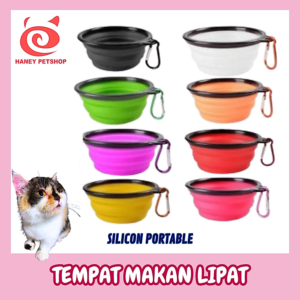 Tempat Makan Minum Lipat Portable Kucing Anjing | Tempat Makan Praktis