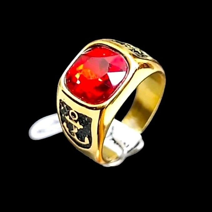 Cincin Pria Keren Titanium Super CKC 010 Batu Merah