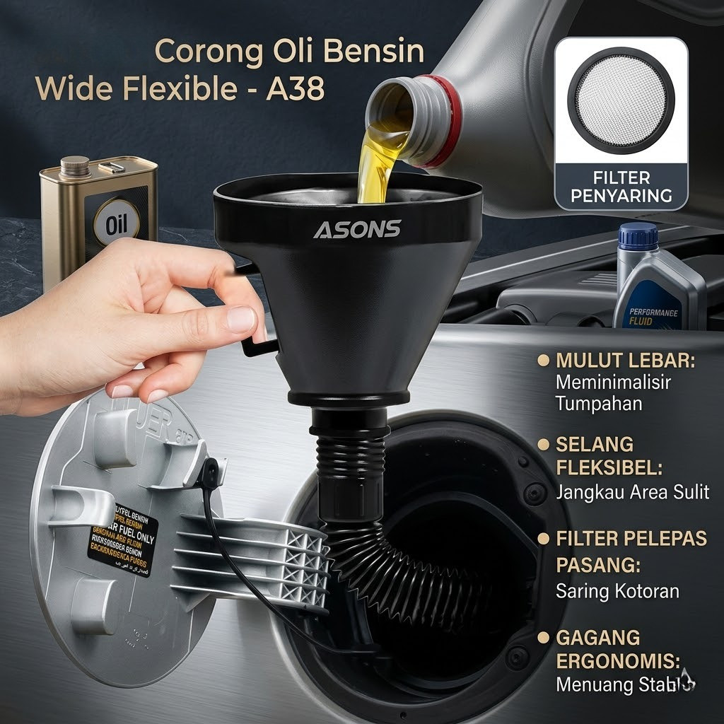 CORONG OLI BENSIN FLEKSIBEL - CORONG MINYAK MULTIFUNGSI DENGAN FILTER