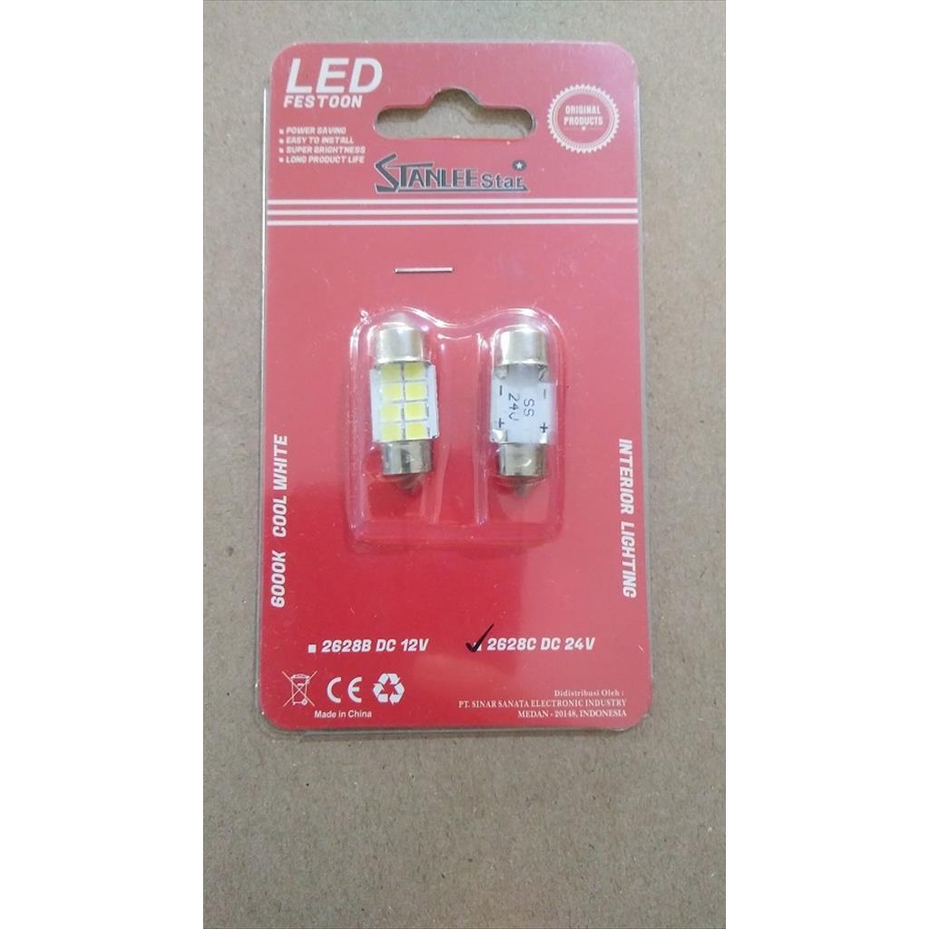 Bohlam Lampu Kabin Plafon LED Truk 24V T8 28mm 6000K Stanlee Star
