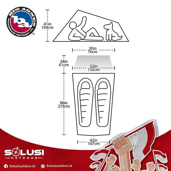 Tenda UL BIG AGNES C Bar Premium 3 Seasons Backpacking Ultralight Tent - 2 Persons