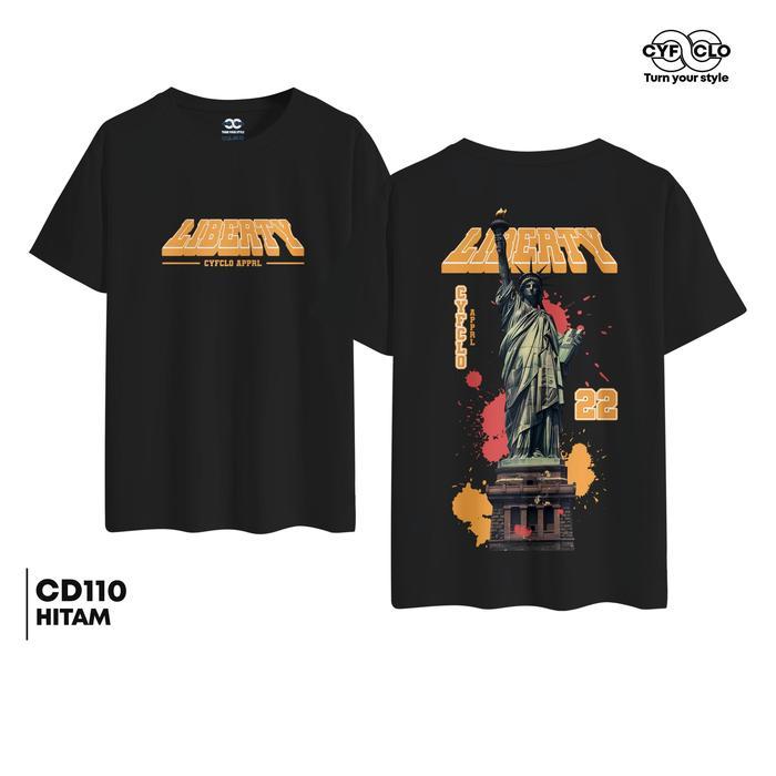 CYFCLO Baju Oblong  Kaos CD110 Liberty Statue Pria Wanita Katun Combed 24s Dewasa Surfing Sablon - C