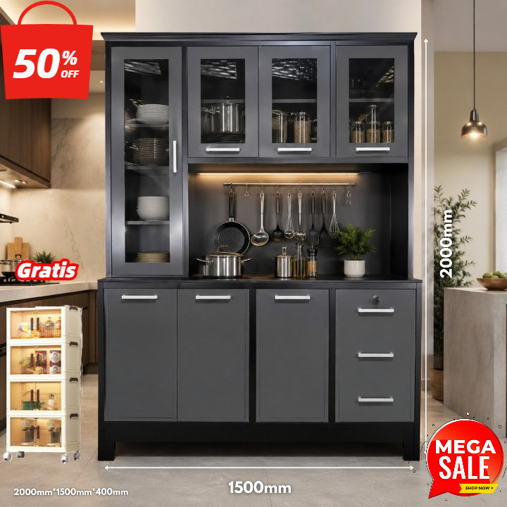 Belanja Rak Dapur, Bonus Lemari Plastik-Rak Dapur / Kitchen Set /Lemari Dapur /  Kabinet Dapur/Lemar