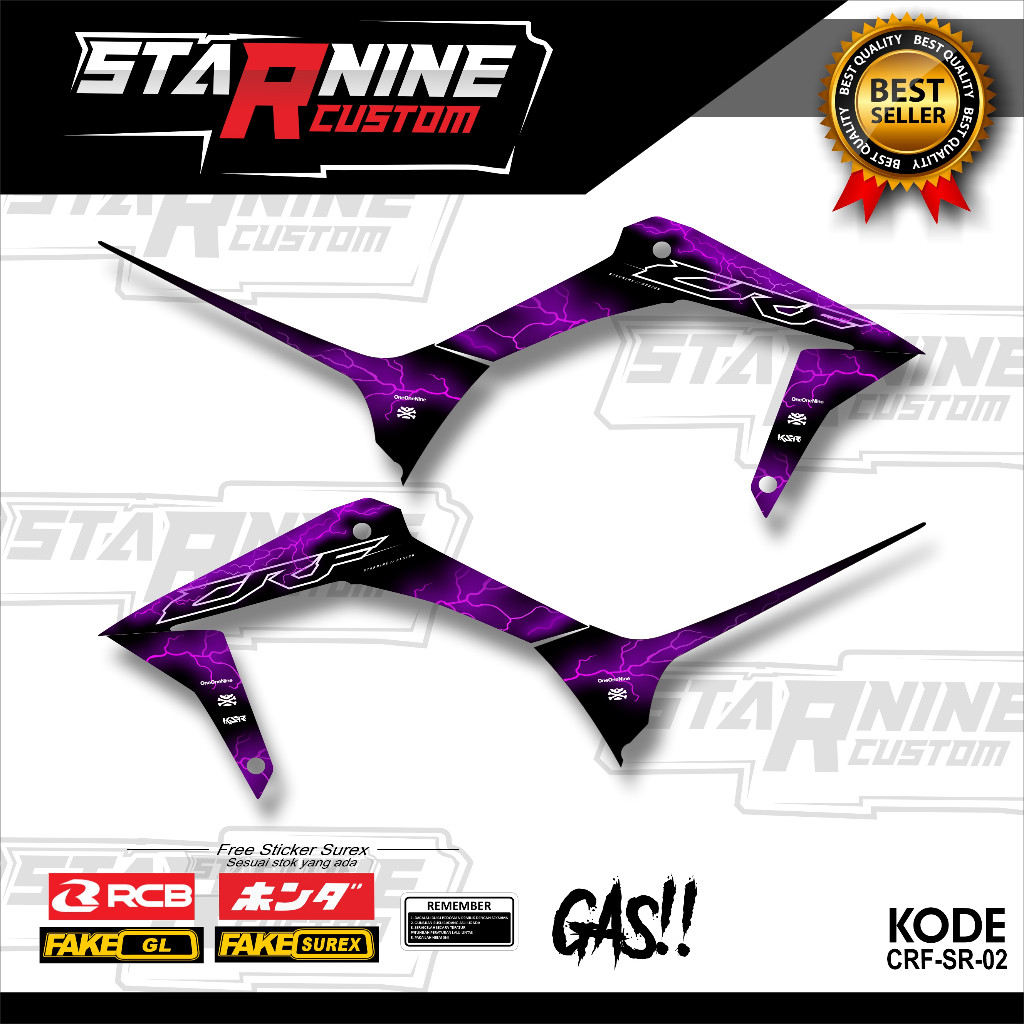 striping crf petir crome sticker crf petir - RON DESIGN