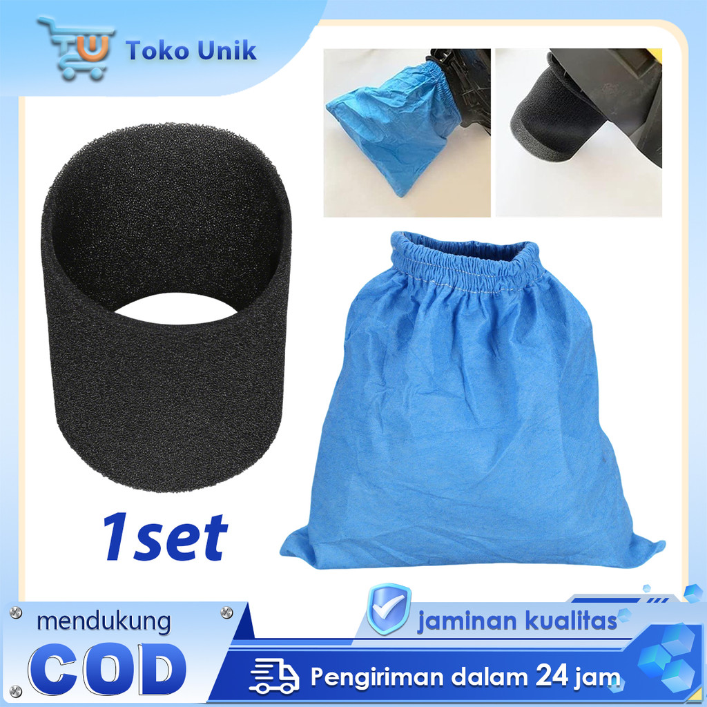 1 Set Kantong Filter Vacuum Cleaner Basah Kering Kain Busa Filter Vacuum Cleaner