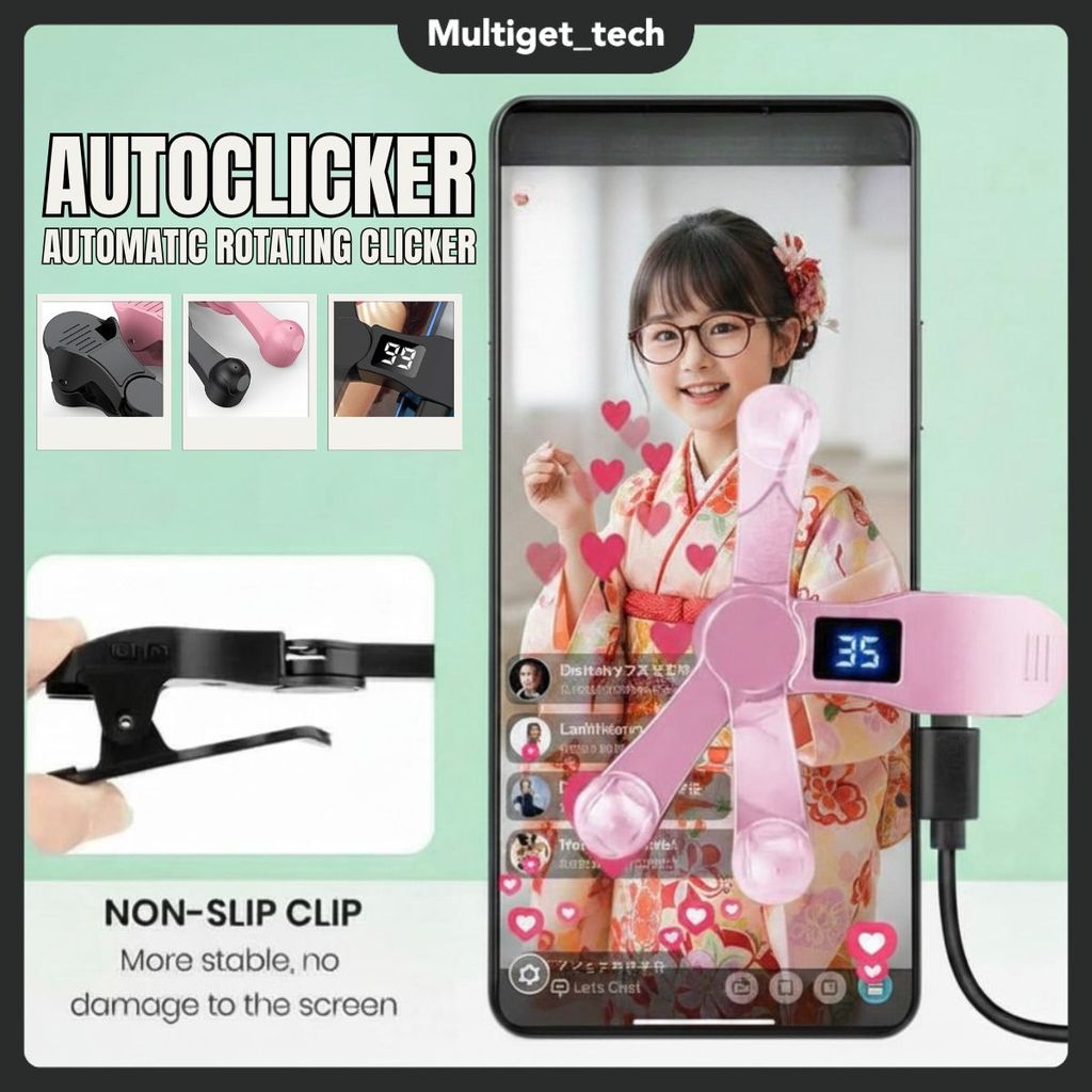 Auto Clicker Smart Screen Alat Tap Tap Layar Hp Bisu Tapper Otomatis Tampilan Digital Untuk Live