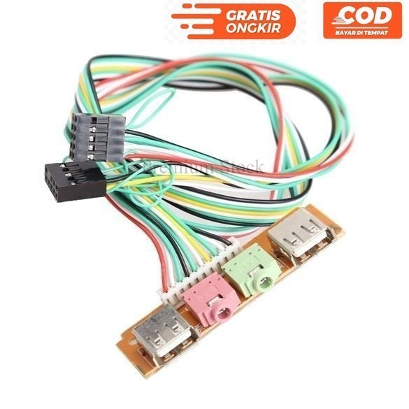 Front Panel USB Audio 3.5mm Cable PC CPU Replacement Port Universal