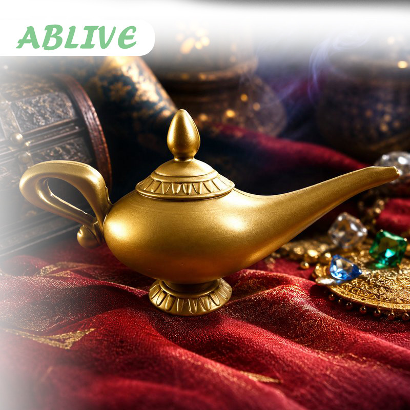 Lampu Jin Aladin Alladin Magic Lamp Halloween Costume Props Cosplay Property Magic Lampu Ajaib