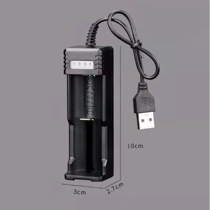 Pengisi Daya USB Universal Pintar Slot Tunggal Baru untuk Baterai Lithium 18650, Senter, Mainan, 266