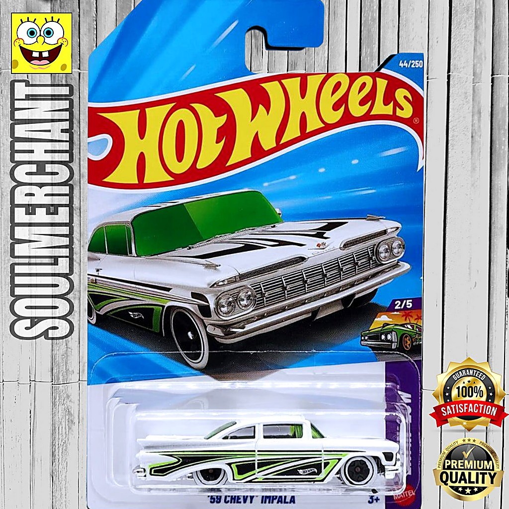 Hot Wheels 59 Chevy Impala Putih Diecast Mobil Sedan Klasik