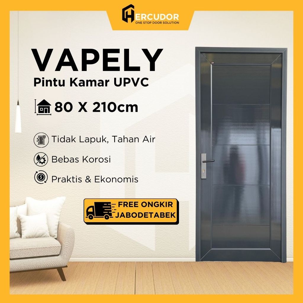 VAPELY 80K - Pintu Kamar UPVC 80x210 Vapely