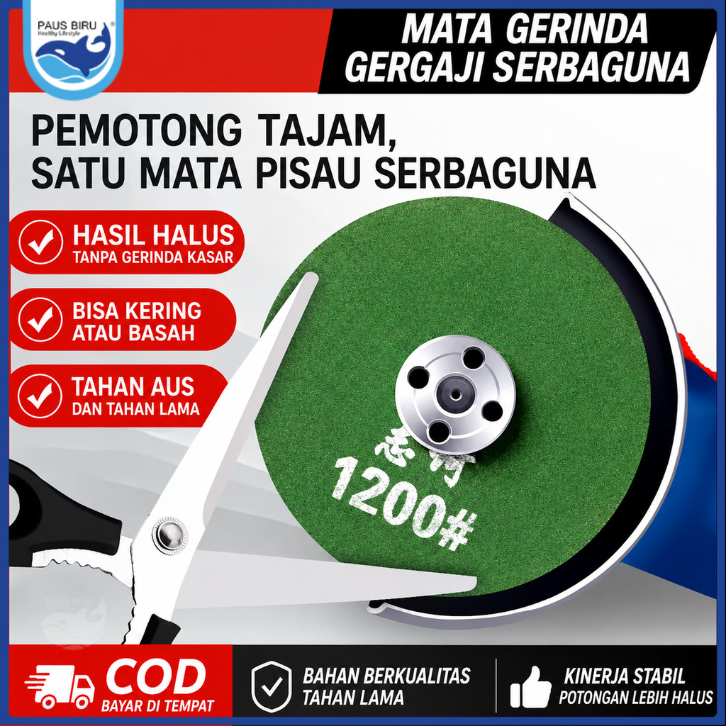 Paus Biru - Mata Gerinda Amplas Halus Flexible Grinding Wheel 100-2000 Grit Poles Besi Stainless Kay