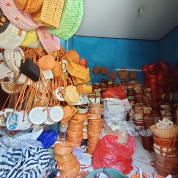 TERBARU TAS ROTAN BALI / LOMBOK , TAS ROTAN BULAT POLOS / MOTIF ULIR/ DOBEL ULIR / DOMPET DECO