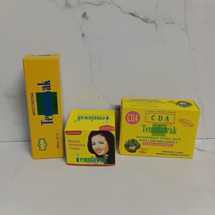 Paket 3in1 Cream Temulawak Beauty Pot Kaca Whit Serum Moisturizing 20ml&Sabun CDA Temulawak 85gr Ori