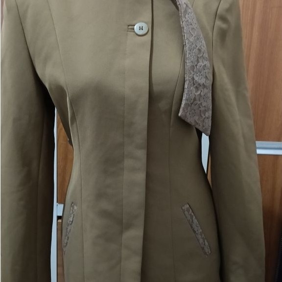 pl Long blazer jas kantor/formal coklat fullfuring Variasi syal brukat Cantik Branded Nominus ada ba