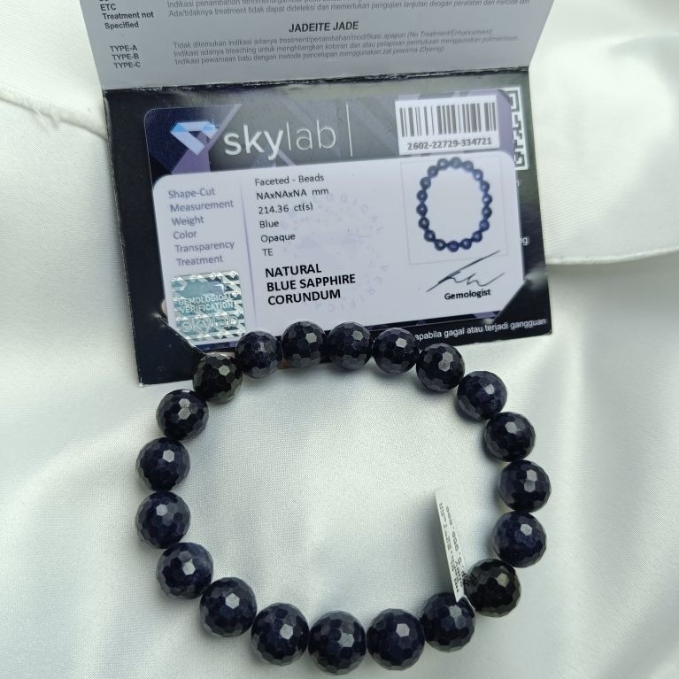 Gelang Batu Sapphire Asli / Blue Sapphire Bracelet