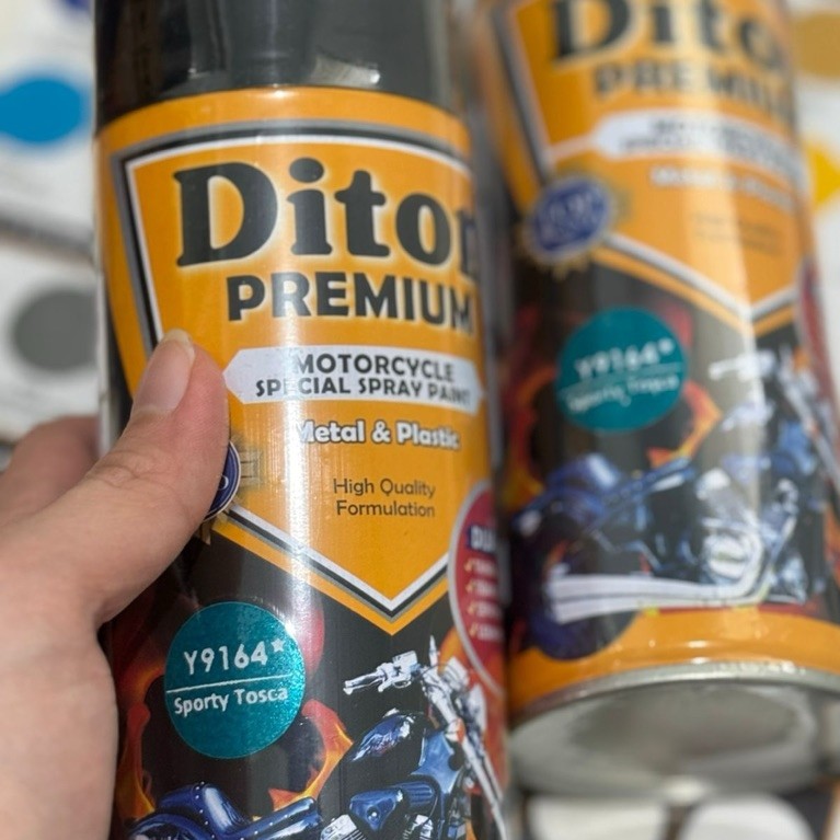 Pilox Diton Premium Paket Sporty Tosca* / Biru Tosca || Cat Semprot Body Motor Rangka Motor&Velg Mot