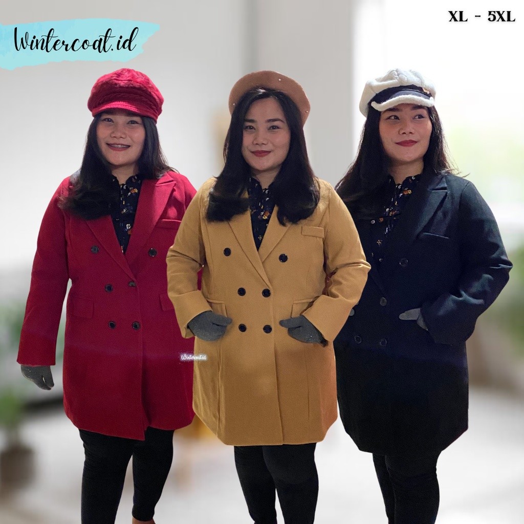 Anastasia Wool Coat Big size Plus size Mantel wanita Jumbo jacket wol jaket cewek autumn