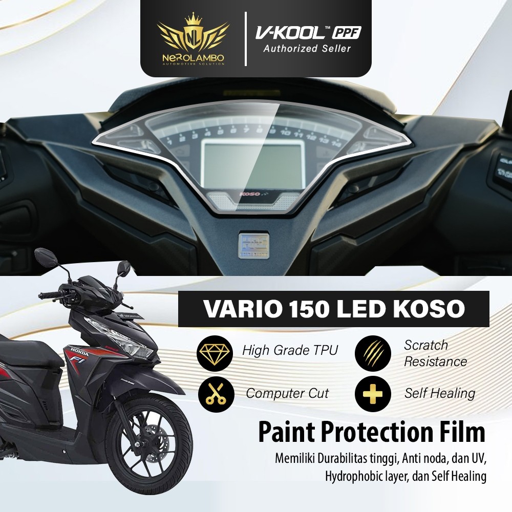 (Domino077) VKOOL PPF Speedometer Anti Sunburn Honda Vario 125 KOSO LED OLD | Nero Lambo Official