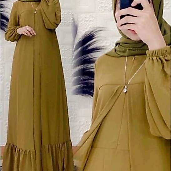 Gamis Ceruty Outer Full Puring Ukuran Ld 100-120cm