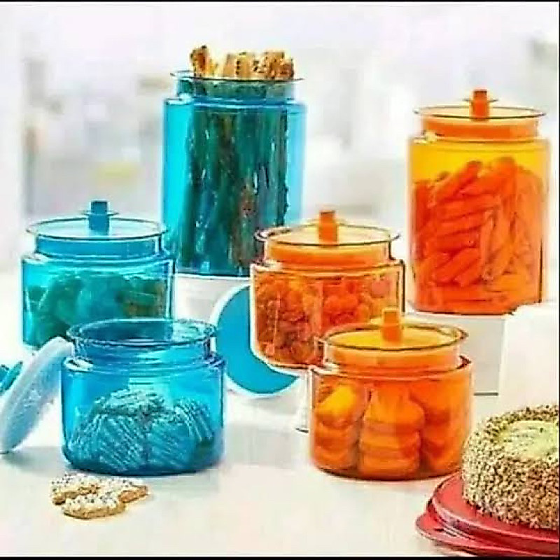 Tupperware Counterpart Stoples Kedap Udara Toples Bahan Polycarbonate Transparan Dengan Seal Silikon