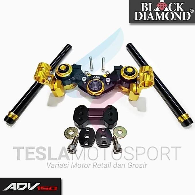 Stang Jepit Adjustable Honda ADV 150 Plus Breket Stang Black Diamond