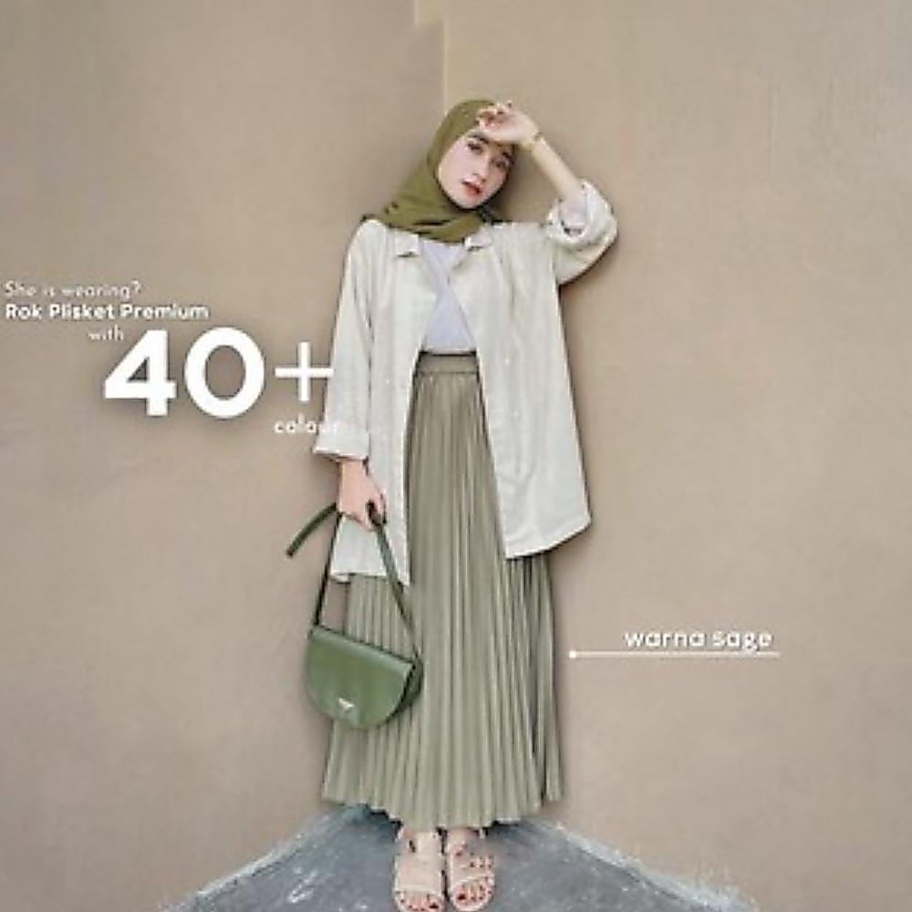 TERMURAH ROK PLISKET PREMIUM JUMBO / ROK PLISKET REMPEL PANJANG/ROK PLISKET PREMIUM POLOS PANJANG/ R
