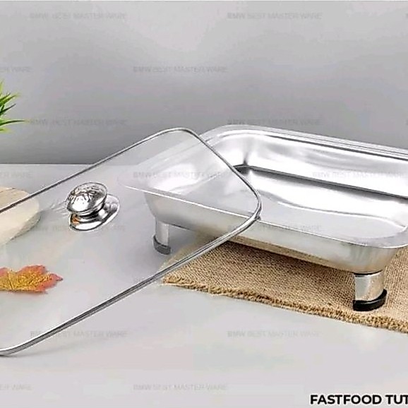 LARIS TEMPAT PRASMANAN STAINLESS FULL KACA 555 / FASTFOOD WADAH SAJI STAINLESS LAUK PRASMANAN 555 /