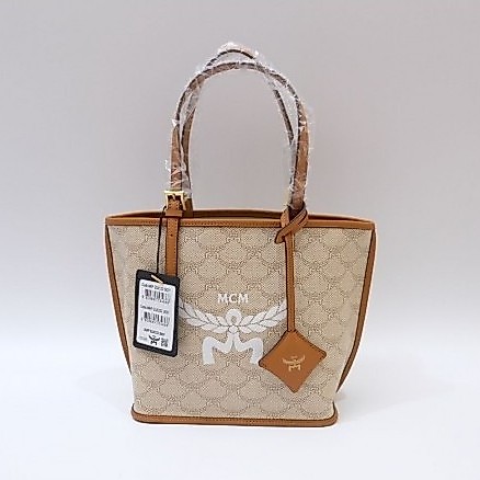 MCM Himmel Mini Lauretos Tote Bag Beige