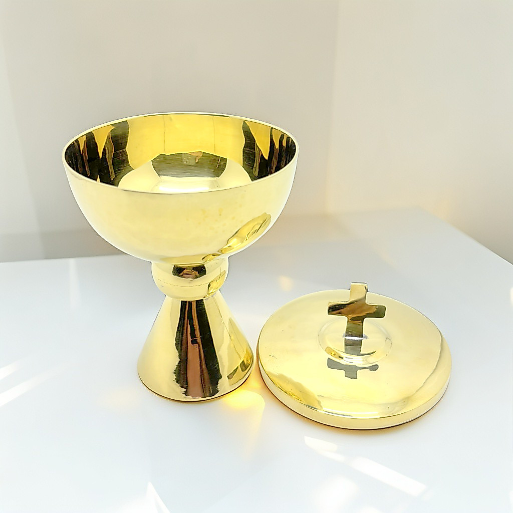 Murah SIBORI MANGKUK DIAMETER 10-12 CM (KUNINGAN) / TEMPAT HOSTI / SIBORI PERJAMUAN / PIALA