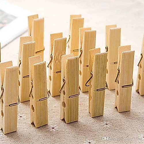 Jepitan Baju Bambu Alami Clip Jemuran Bamboo Peg Eco Friendly Jepit Serbaguna Untuk Jemuran, Dekoras
