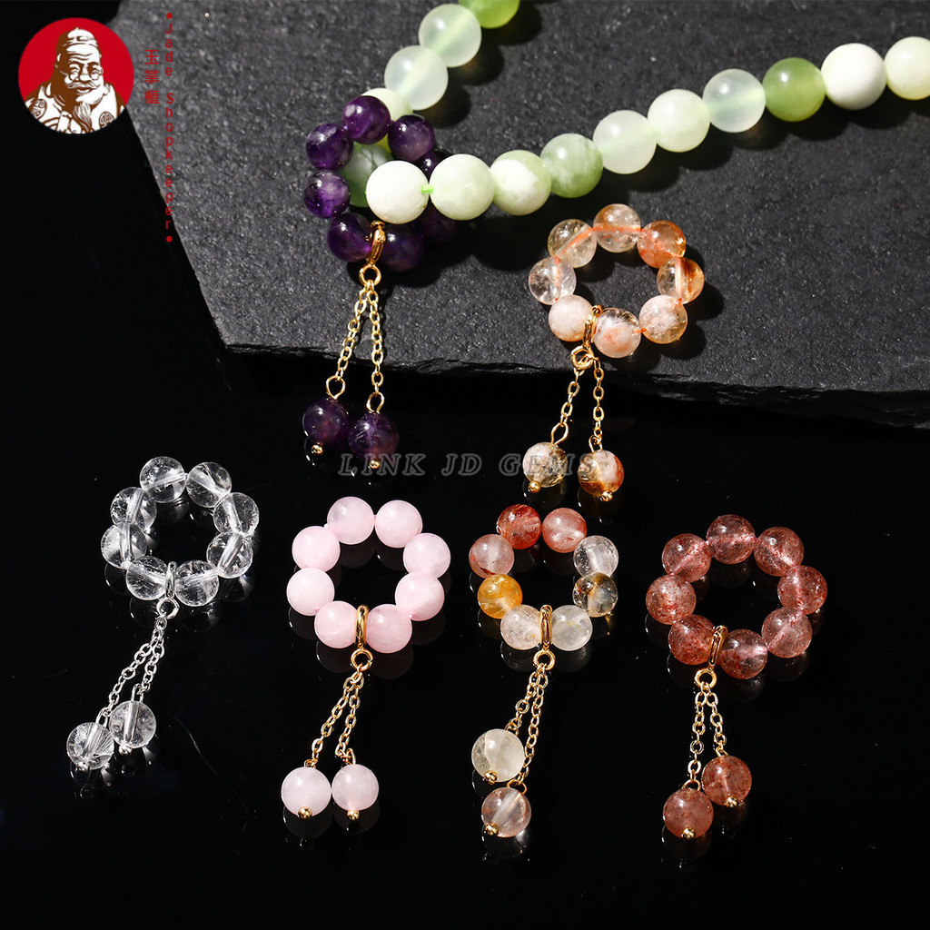 6Mm manik kristal rumbai menjalankan cincin aksesoris gelang DIY