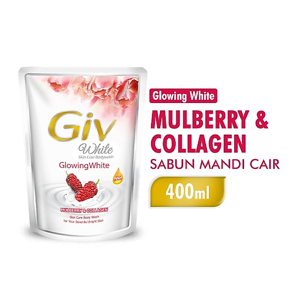 Giv White Sabun Mandi Cair Mulberry Pouch 400 ml - Gambar 2