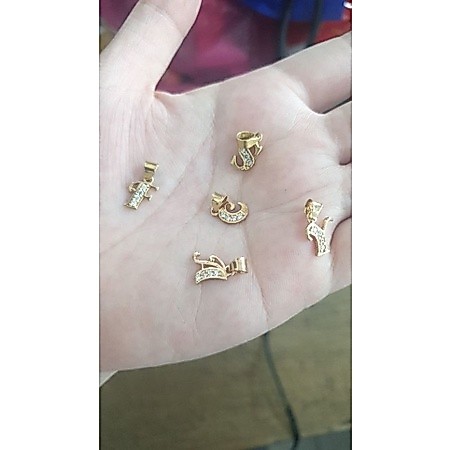 Liontin huruf alfabet inisial emas asli 375 8k