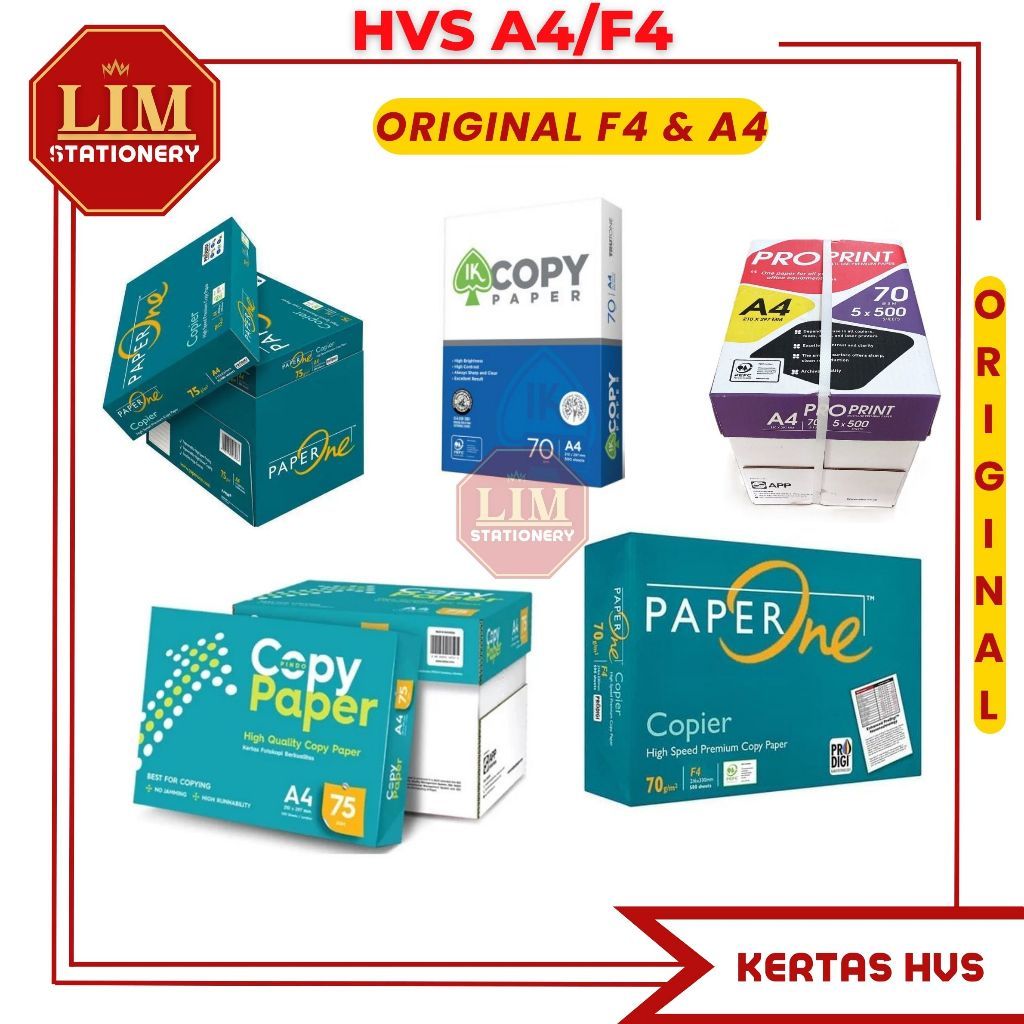 (Instant) LENGKAP HVS A4 75 - 1Dus/5Rim Kertas HVS F4/A4