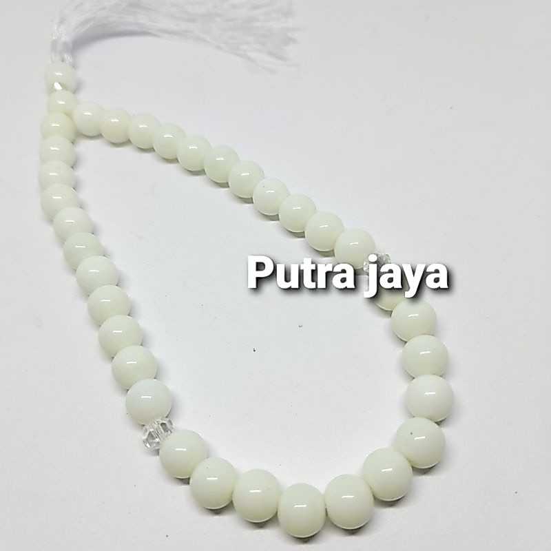 tasbih giok putih susu 8mm 33butir original