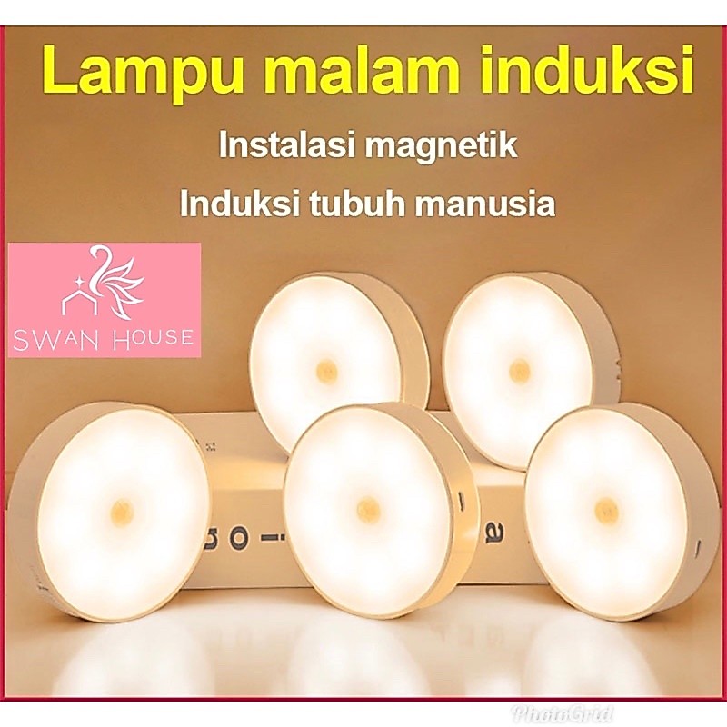 Lampu kamar sensor gerak lampu kamar otomatis tidur sensor gerak otomatis lampu sensor bulat lampu S