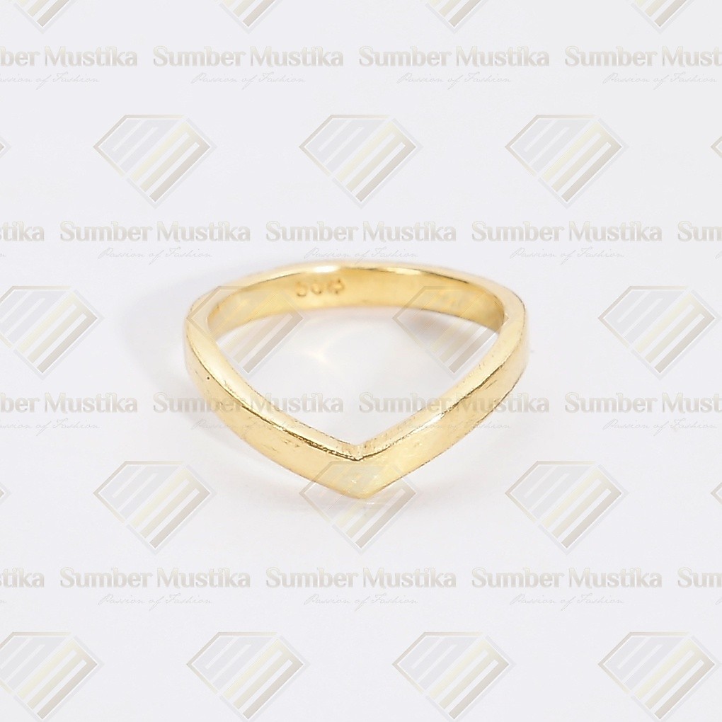 Cincin Model Vee Emas 24 Karat