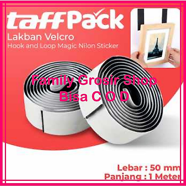 TaffPACK Velcro Tape 2cm/2,5cm/3cm/5cmx1m Hook and Loop Magic Nylon Sticker, Velcro Double Tape
