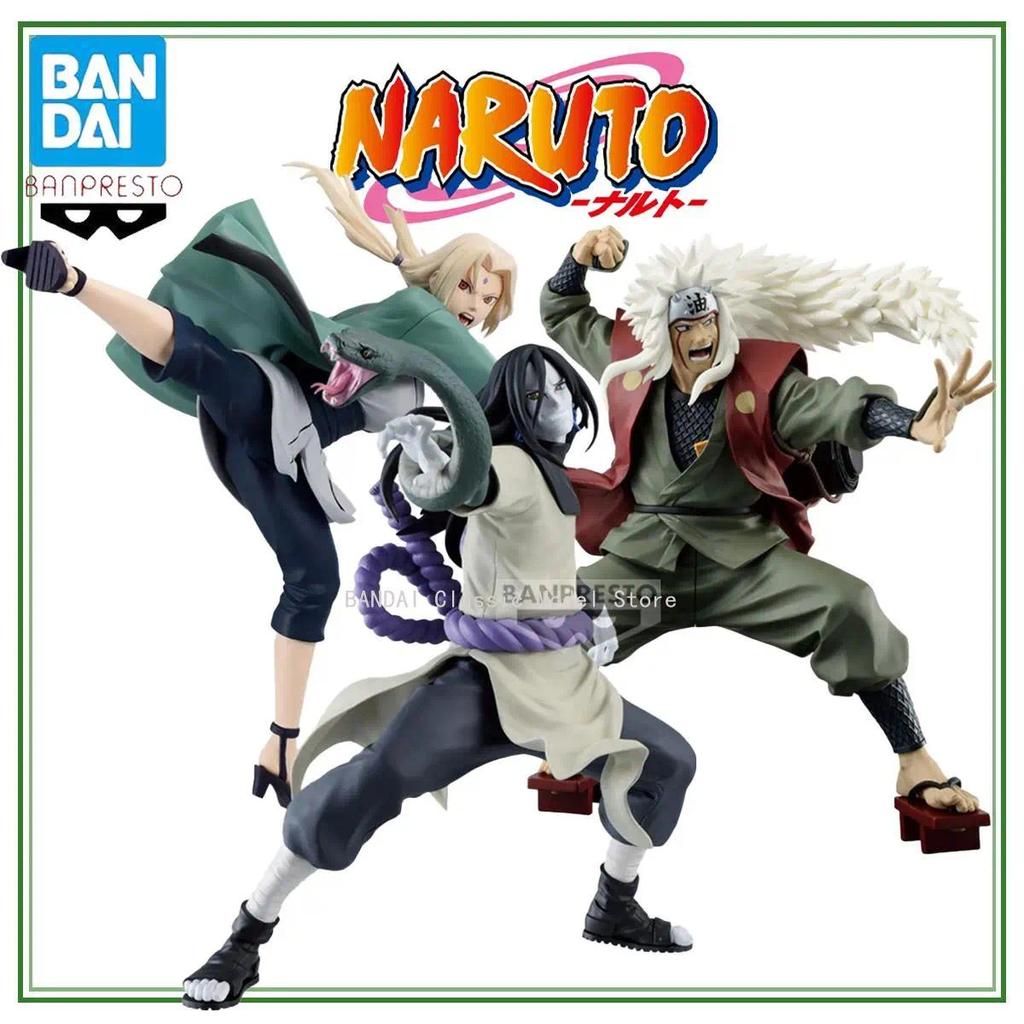 Stok Khusus Figur Anime Asli Bandai Banpresto Naruto Orochimaru Tsunade Jiraiya Model Asli Dalam Kot