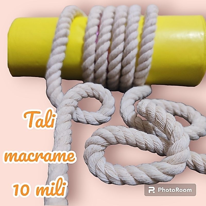 tali katun macrame 10 mili / tali macrame cream