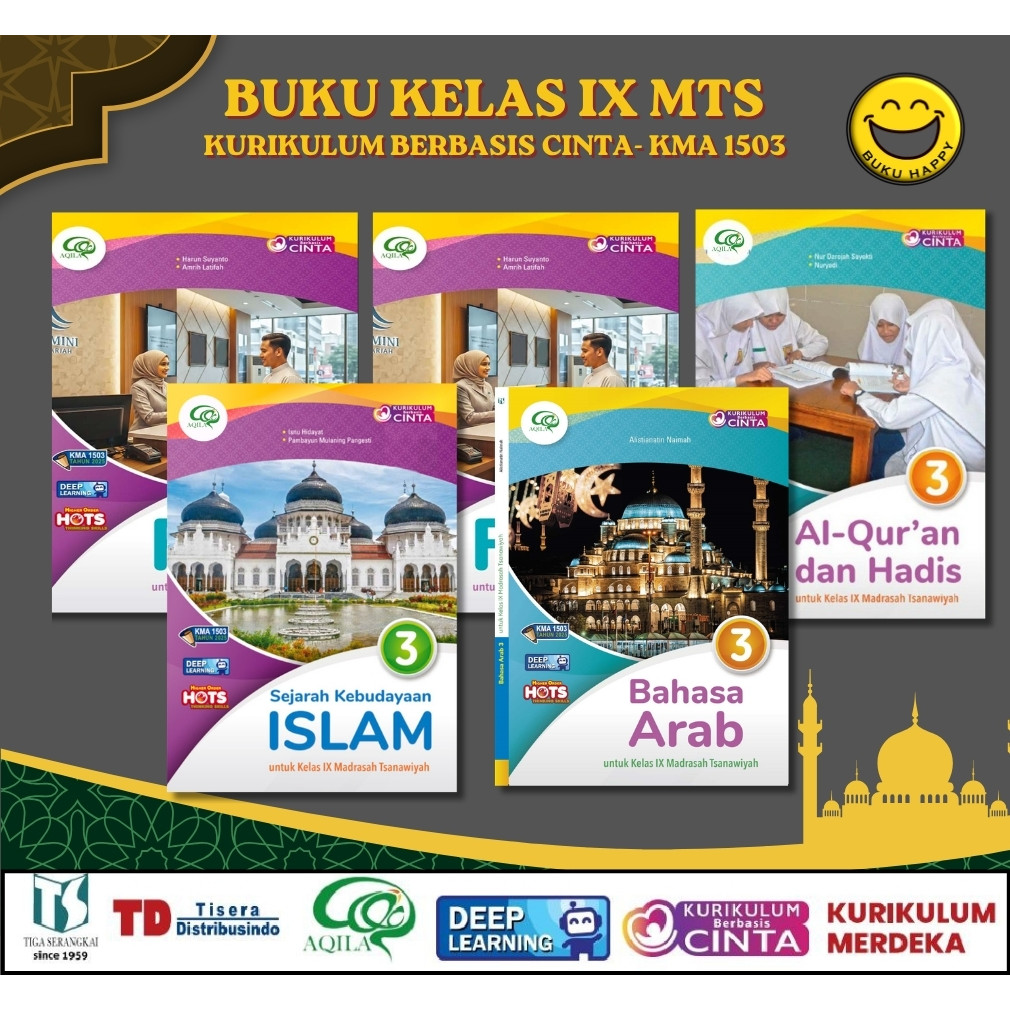 Aqila - Buku Kelas 9 MTS Kurikulum Berbasis Cinta / Madrasah Tsanawiyah / Aqila / Tiga Serangkai