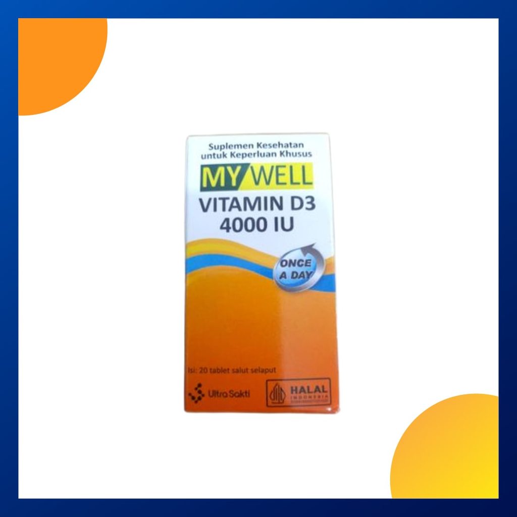 Mywell Vitamin D3 4000 Iu Botol 20 Tablet