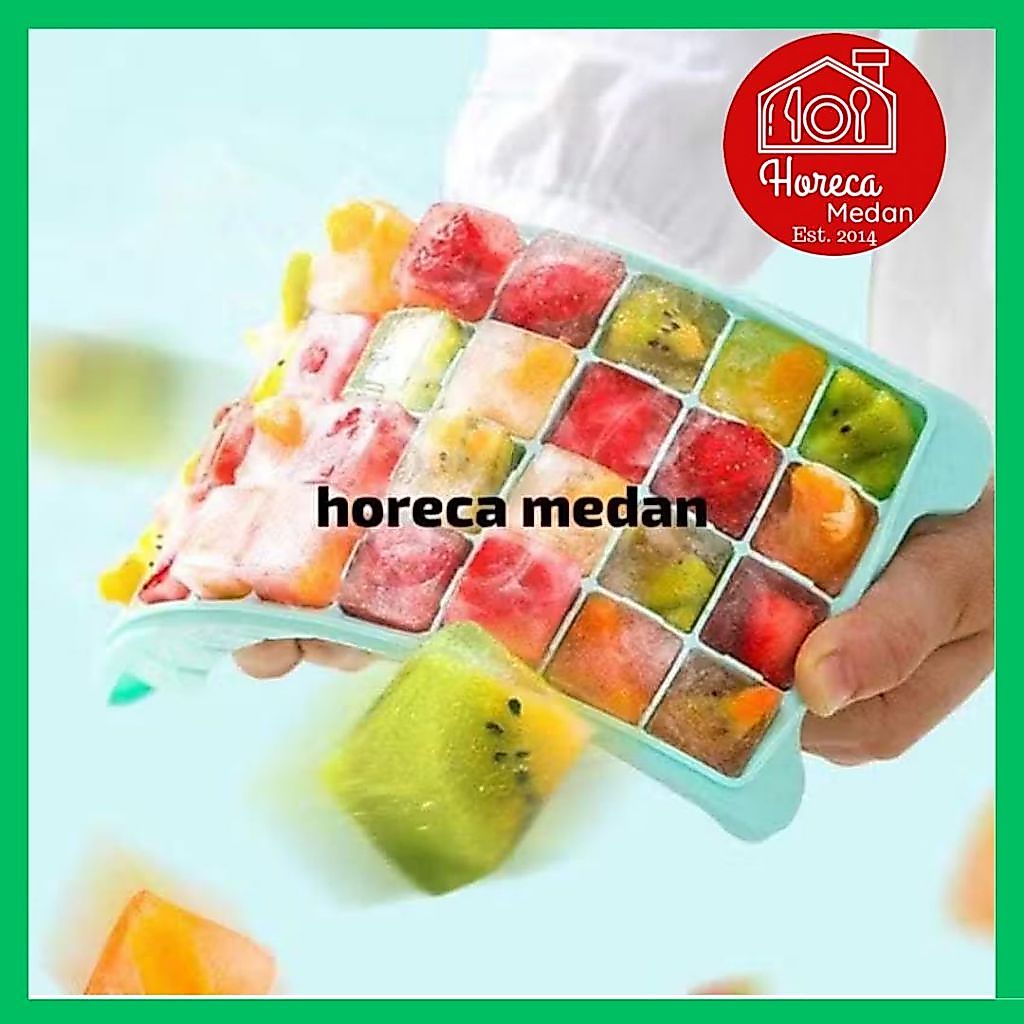 CETAKAN ES BATU SILICONE DENGAN TUTUP / TRAY ICE CUP SILICONE / ICE CUBE TRAY