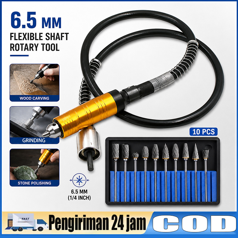 {COD} Peralatan Bor Gerinda Mini CNC 6.5MM, Alat Porting Tuner Cuner, Dilengkapi Handpiece dan Paket